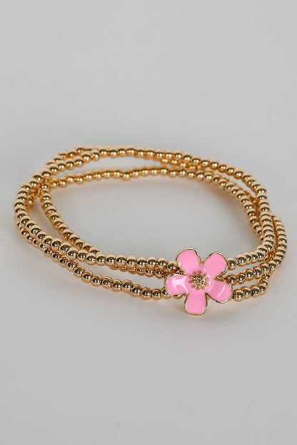 Catherine Beaded Flower Charm Bracelet
