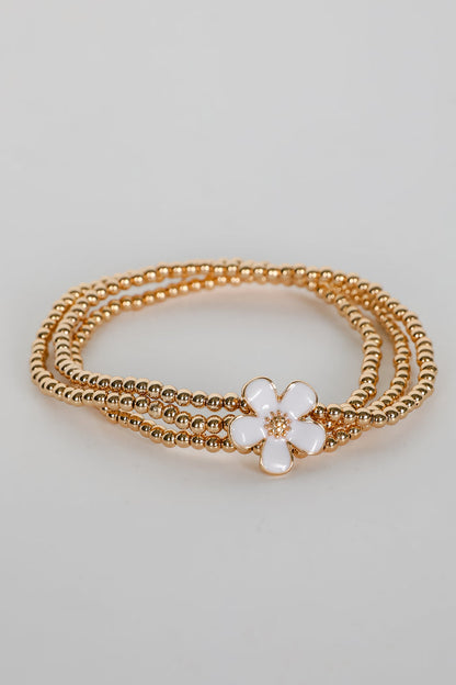 Catherine Beaded Flower Charm Bracelet