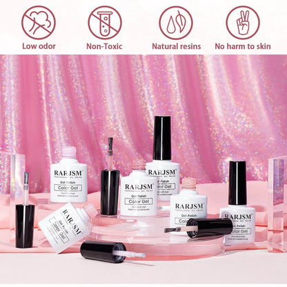RARJSM ®Rainbow Glitter 6 Colors Shimmer Gel Nail Polish Set 7.5ml