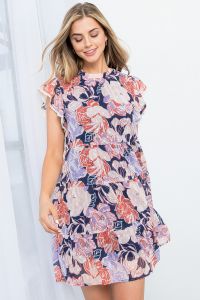 Floral Print Tiered Dress