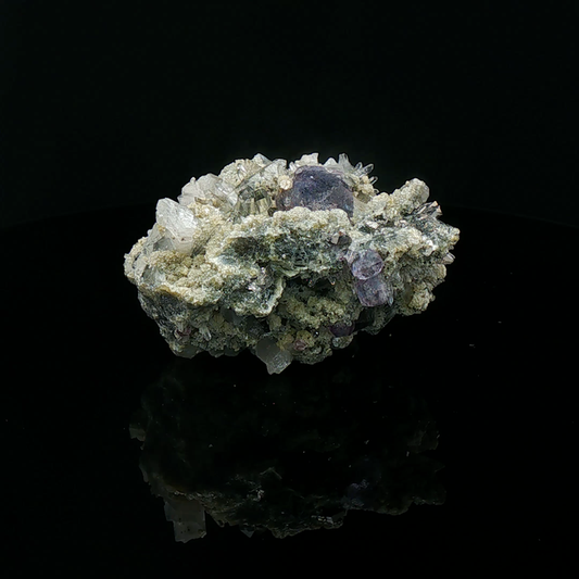 Fluorite, quartz on matrix