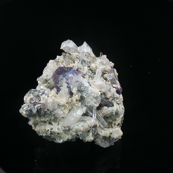 Fluorite, quartz on matrix