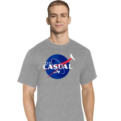 Shirts T-Shirts, Tall / Large / Sports Grey Fly Casual