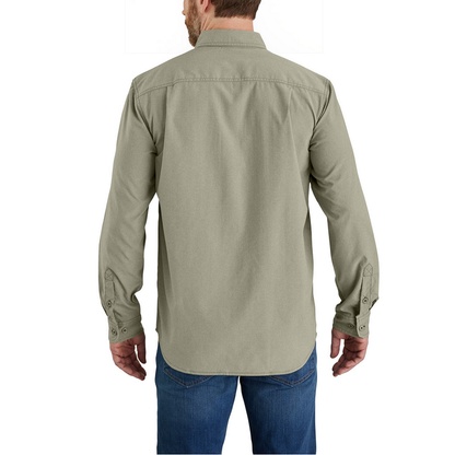 Force Relaxed Fit Lightweight Long- Sleeve Shirt - 391-Burnt Olive | Carhartt 105291