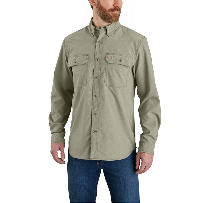 Force Relaxed Fit Lightweight Long- Sleeve Shirt - 391-Burnt Olive | Carhartt 105291