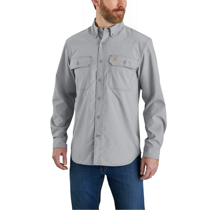 Force Relaxed Fit Lightweight Long- Sleeve Shirt - STL-Steel | Carhartt 105291