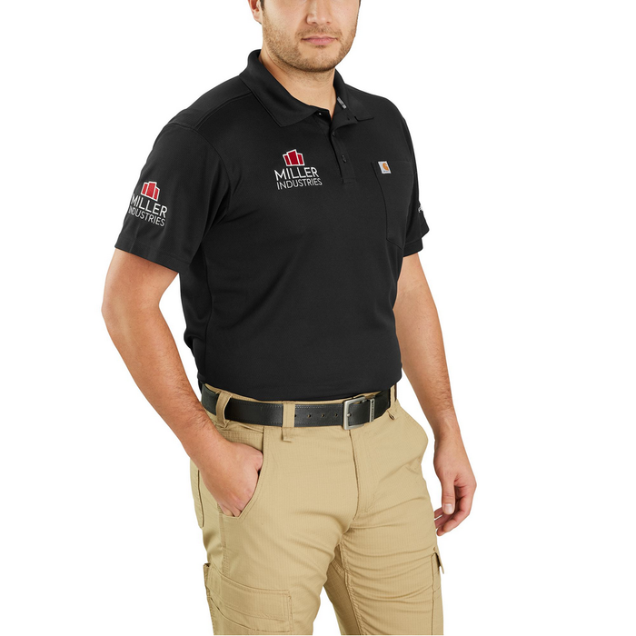 Force Relaxed Fit Lightweight Short-Sleeve Pocket Polo - N04-Black | Carhartt 106662