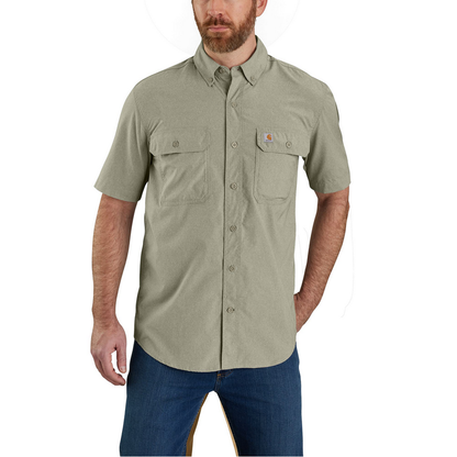 Force Relaxed Fit Lightweight Short-Sleeve Shirt - 391-Burnt Olive | Carhartt 105292