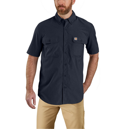 Force Relaxed Fit Lightweight Short-Sleeve Shirt - I26-Navy | Carhartt 105292