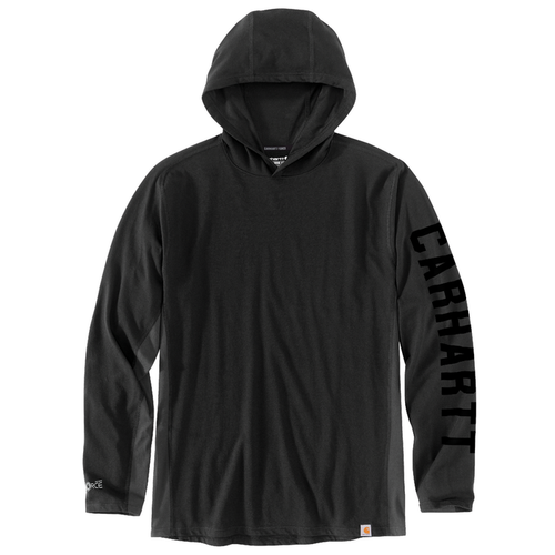Force Relaxed Fit Midweight Long-Sleeve Logo Graphic Hooded T-Shirt - N04-Black | Carhartt 106654