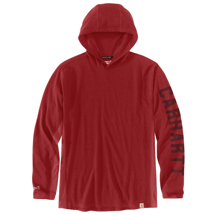 Force Relaxed Fit Midweight Long-Sleeve Logo Graphic Hooded T-Shirt - R99-Crabapple | Carhartt 106654