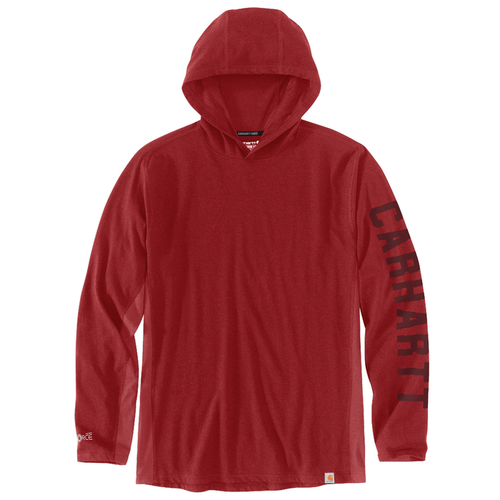Force Relaxed Fit Midweight Long-Sleeve Logo Graphic Hooded T-Shirt - R99-Crabapple | Carhartt 106654
