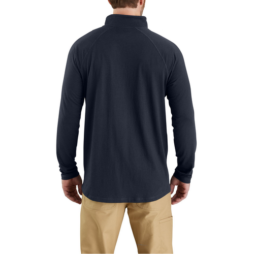 Force Relaxed Fit Midweight Long-Sleeve Quarter-Zip Mock-Neck T-Shirt - I26-Navy | Carhartt 106660