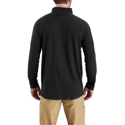 Force Relaxed Fit Midweight Long-Sleeve Quarter-Zip Mock-Neck T-Shirt - N04-Black | Carhartt 106660