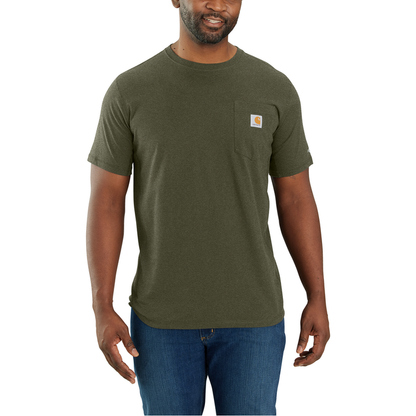 Force Relaxed Fit Midweight Short-Sleeve Pocket T-Shirt - G73-Basil Heather | Carhartt 106652