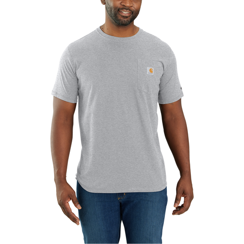 Force Relaxed Fit Midweight Short-Sleeve Pocket T-Shirt - HGY-Heather Grey | Carhartt 106652