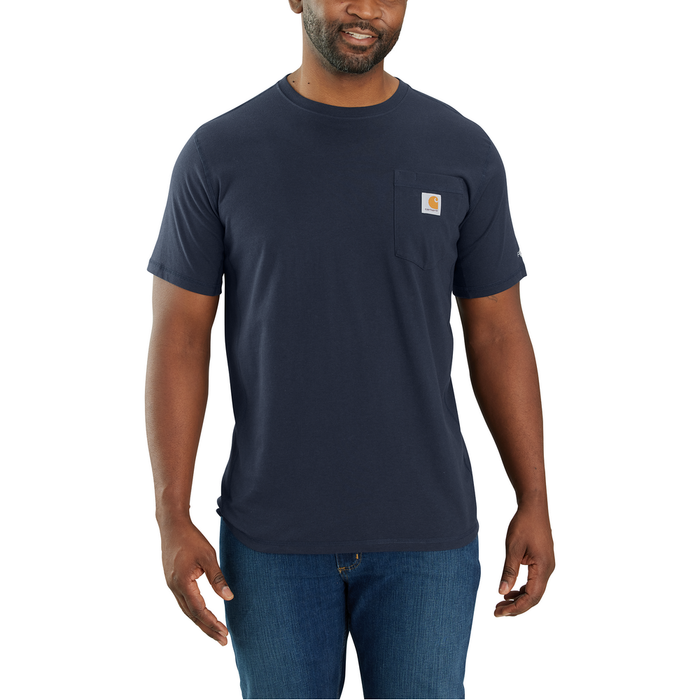 Force Relaxed Fit Midweight Short-Sleeve Pocket T-Shirt - I26-Navy | Carhartt 106652