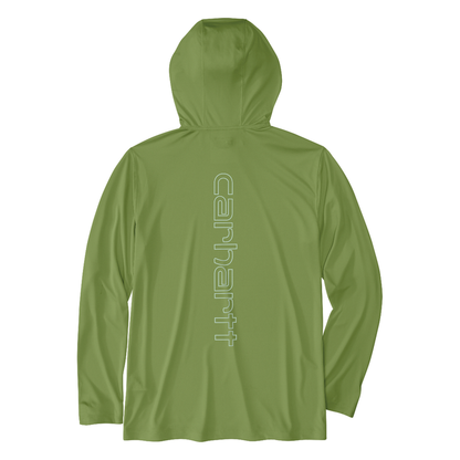 Force Sun Defender™ Lightweight Long-Sleeve Hooded Logo Graphic T-Shirt - GH2-Switchgrass | Carhartt 106165