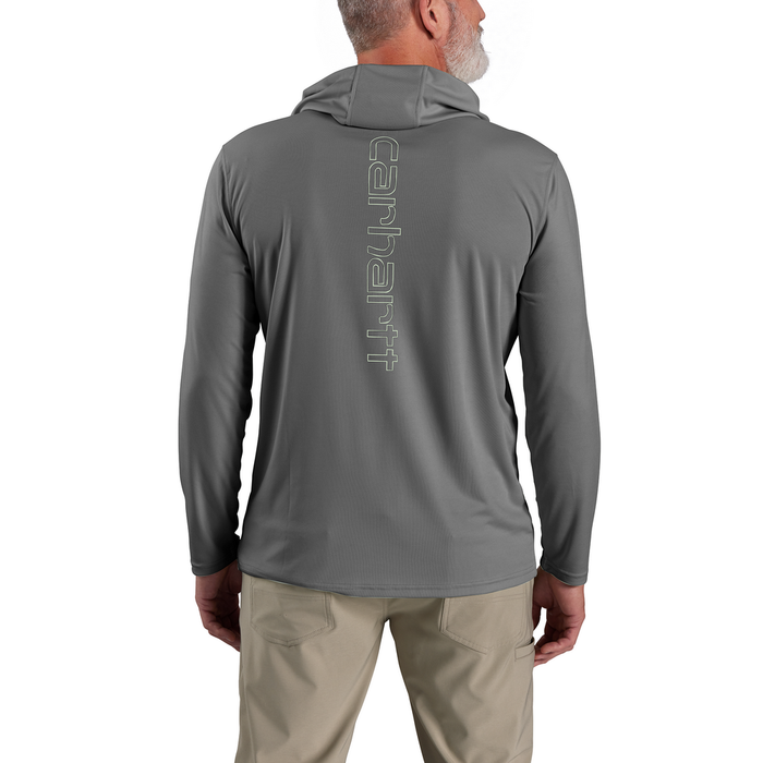 Force Sun Defender™ Lightweight Long-Sleeve Hooded Logo Graphic T-Shirt - STL-Steel | Carhartt 106165