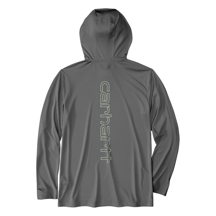 Force Sun Defender™ Lightweight Long-Sleeve Hooded Logo Graphic T-Shirt - STL-Steel | Carhartt 106165