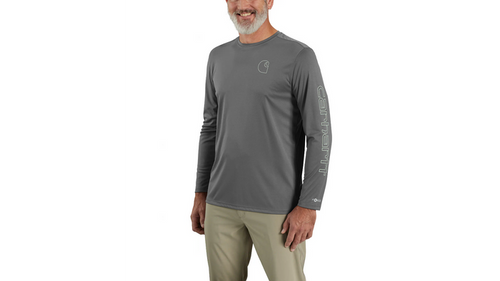 Force Sun Defender™ Lightweight Long-Sleeve Logo Graphic T-Shirt - STL-Steel | Carhartt 106164