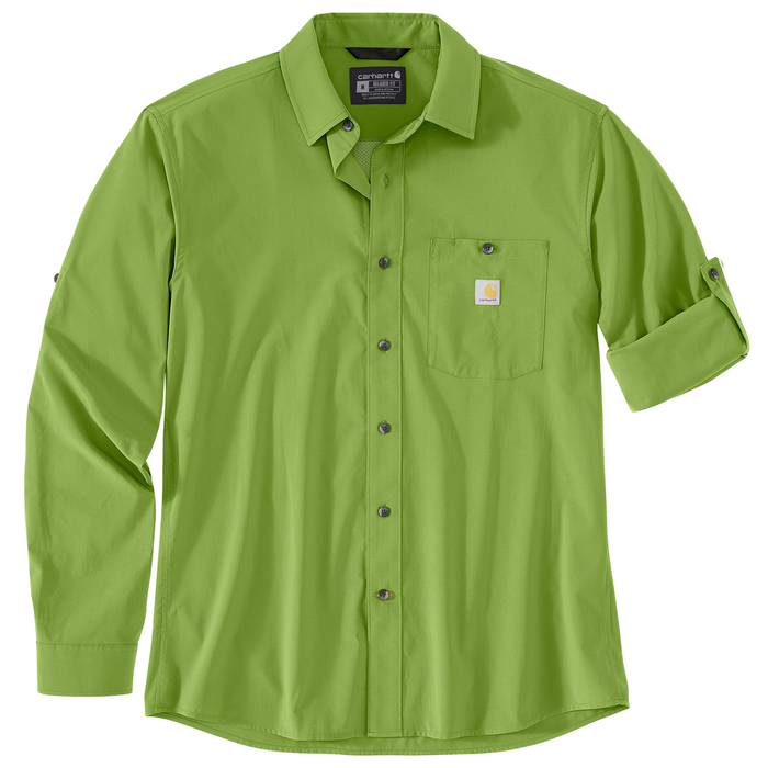 Force Sun Defender™ Relaxed Fit Lightweight Long-Sleeve Shirt - GH2-Switchgrass | Carhartt 106552