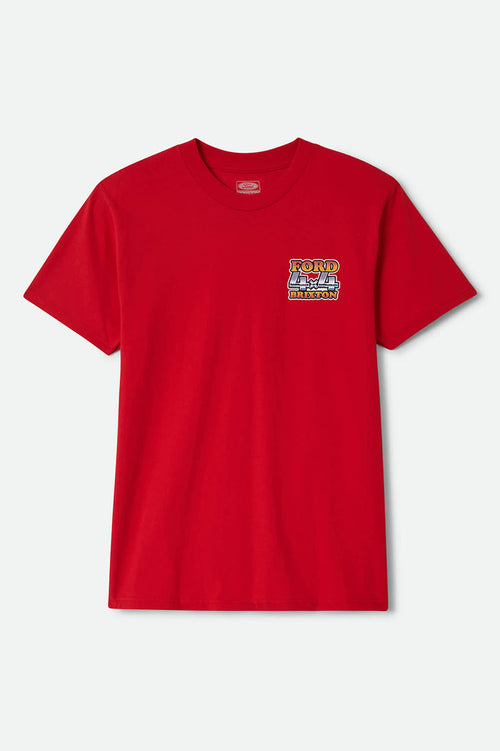 Men's Ford 4x4 Chrome T-Shirt in the color Rangoon Red - Front Product View