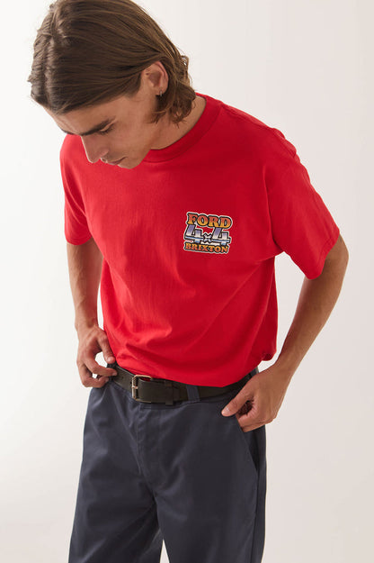 Men's Ford 4x4 Chrome T-Shirt in the color Rangoon Red - Men's Side View