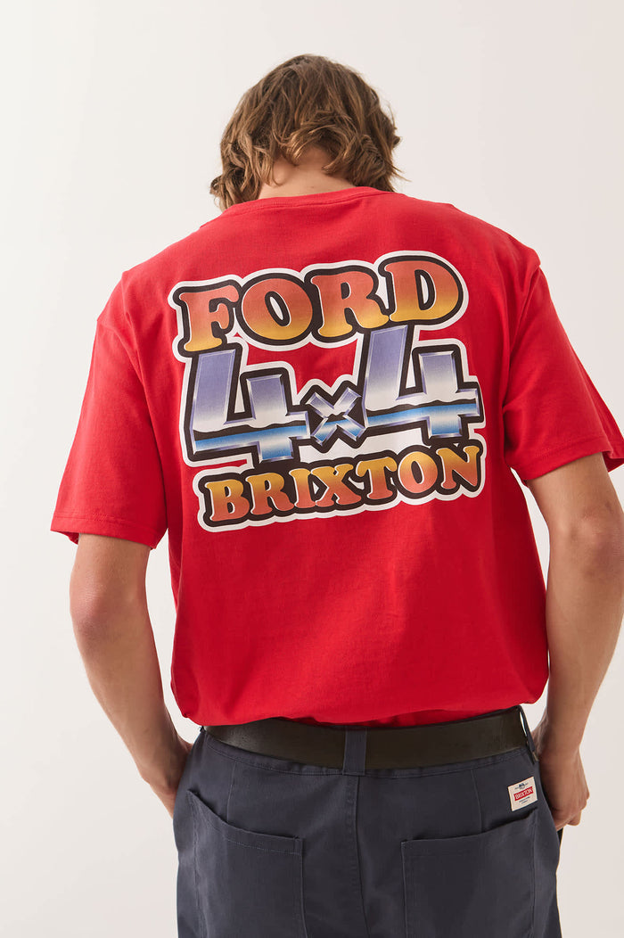 Men's Ford 4x4 Chrome T-Shirt in the color Rangoon Red - Additional Fit image