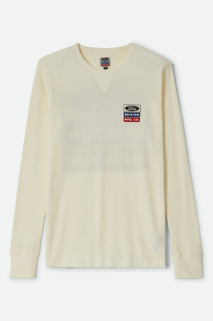 Men's Ford Service Dept Waffle T-Shirt in the color Wimbledon White - Front Product View