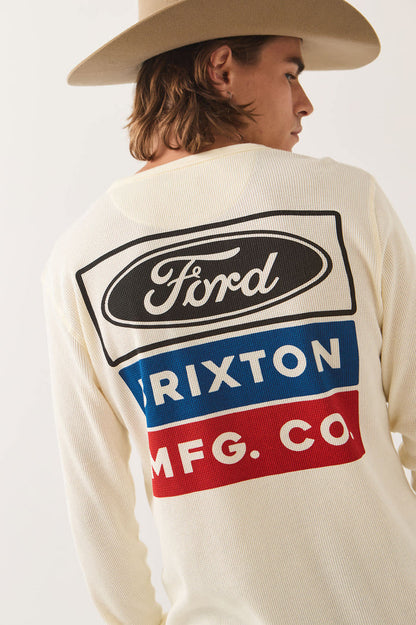 Men's Ford Service Dept Waffle T-Shirt in the color Wimbledon White - Additional Fit image
