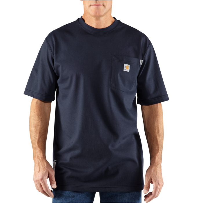 FR FORCE COTTON SHORT SLEEVE T-SHIRT - 410-Dark Navy | Carhartt 100234
