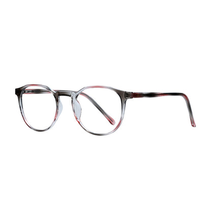 Full Rim Grey & Red Round