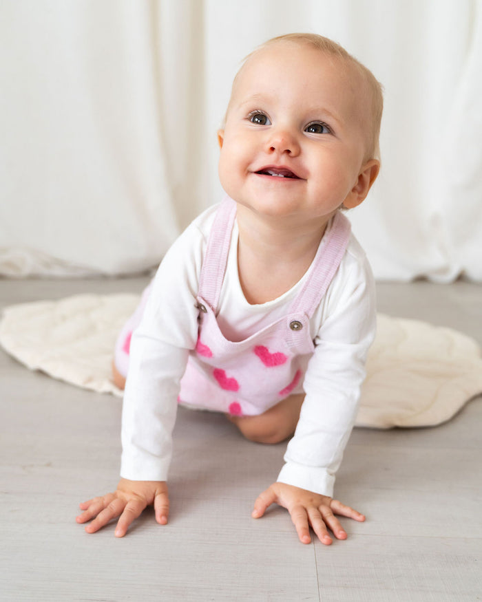 Fuzzy Hearts 3D Tunic Baby Knit Dress Set (Organic)