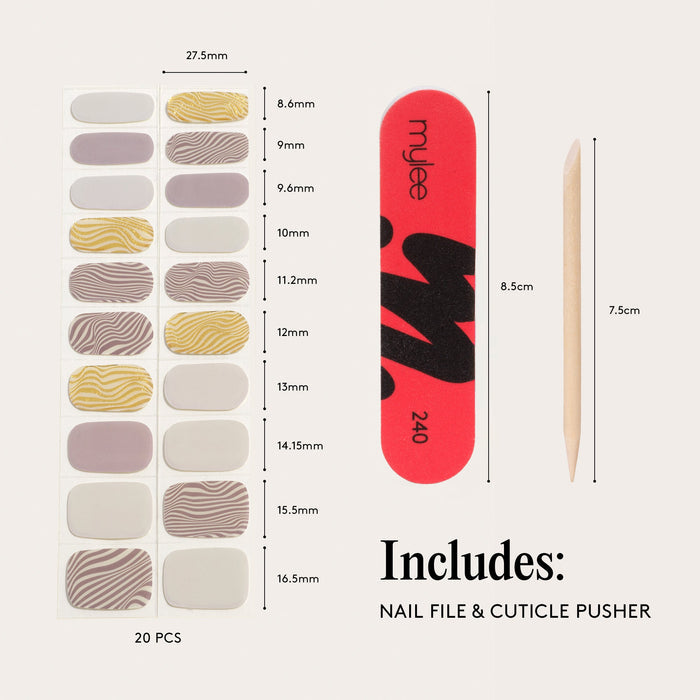 Gel Nail Wraps - Silver Safari