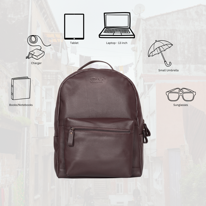 Brown Genuine Leather Backpack for Men and Women for Travel and Everyday Use-feature image