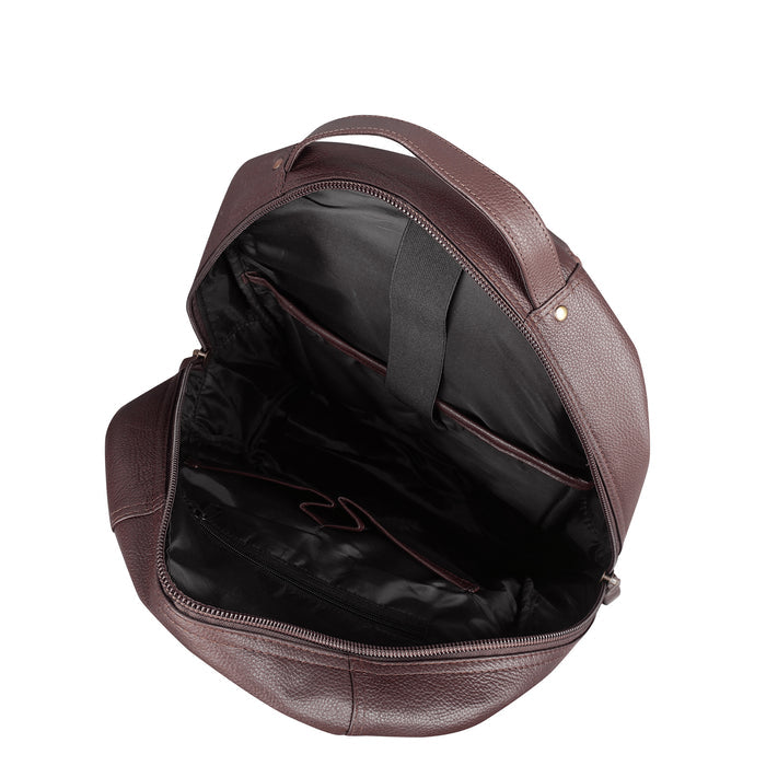 Brown Genuine Leather Backpack for Men and Women for Travel and Everyday Use-inner view