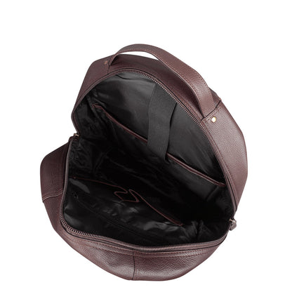 Brown Genuine Leather Backpack for Men and Women for Travel and Everyday Use-inner view