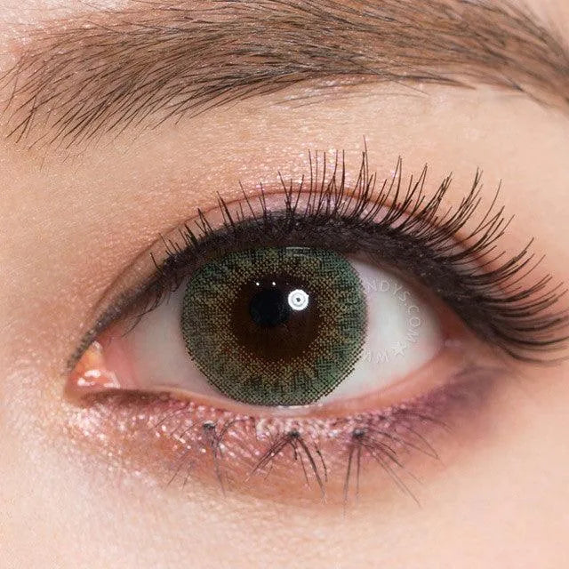 GEO Tri-Color Green Color Contact Lens for Dark Eyes - Eyecandys