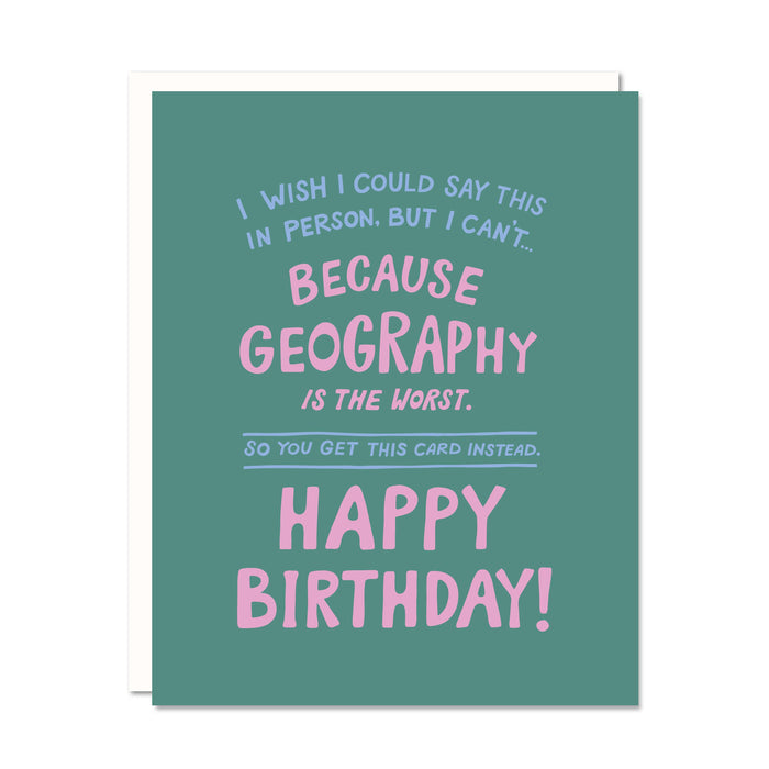 Geography - Long Distance Birthday Card