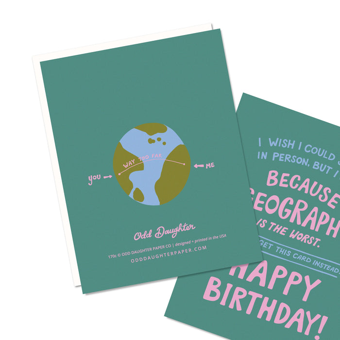 Geography - Long Distance Birthday Card