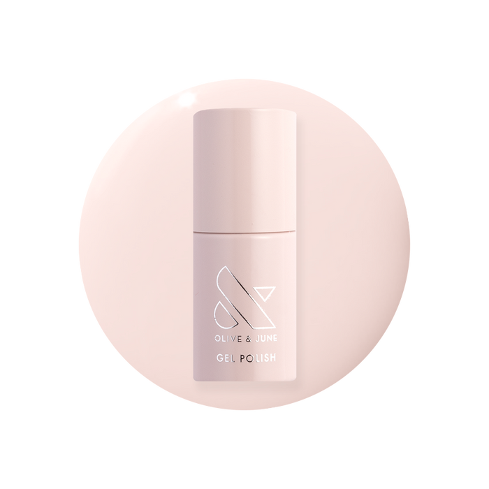 GH - Gel bottle of opaque baby pink gel polish by Olive and June for a glowy, versatile at-home manicure look