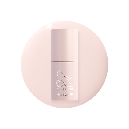 GH - Gel bottle of opaque baby pink gel polish by Olive and June for a glowy, versatile at-home manicure look