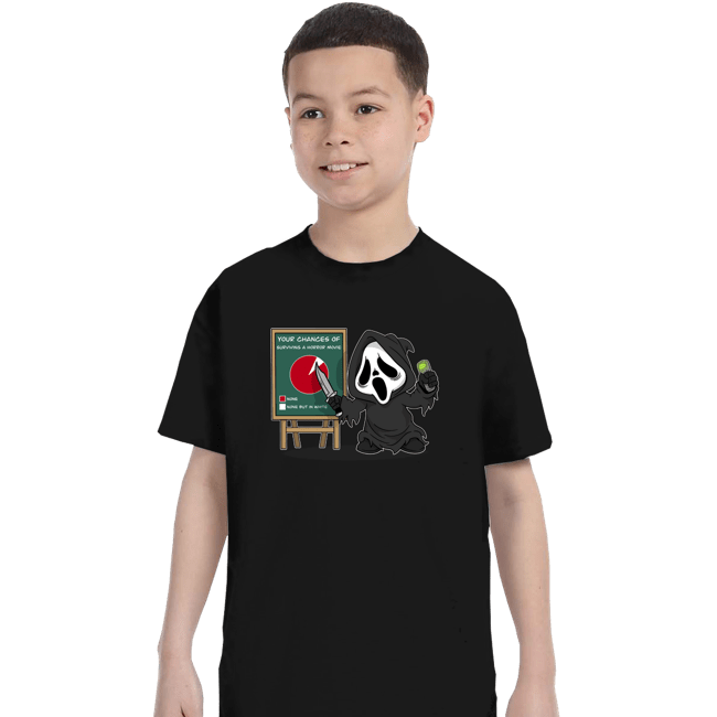 Daily_Deal_Shirts T-Shirts, Youth / XS / Black Ghostface Chart