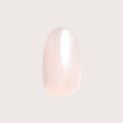 Girl With The Pearl Nail Polish - Press On medium almond shape iridescent sheer pearl false nail close-up