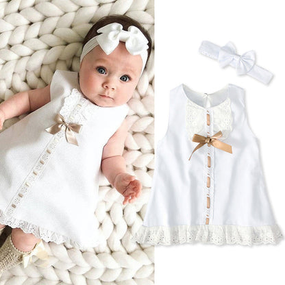 Girls baby sleeveless bow skirt