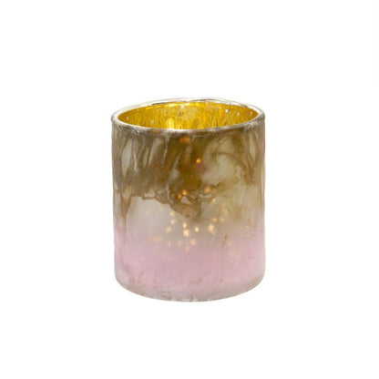 Glass Crackle Tea Light Candle Holder