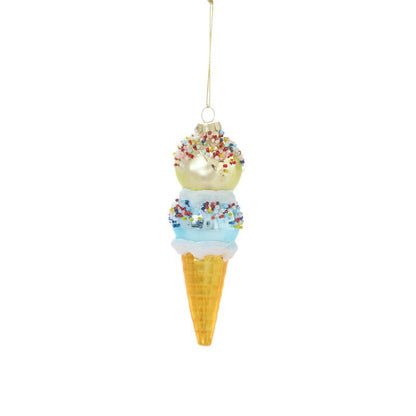 Glass Ice Cream Cone Ornament