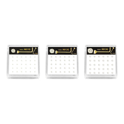 GNS Nose L 1 Stone Gold 30pcs - ikatehouse