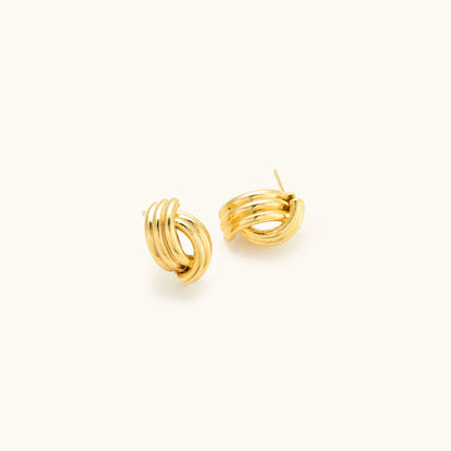 Gold Knot Stud Earrings